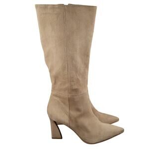 Vince Camuto Shoes Women 8.5 Tressara Boot Knee High Leather Point Toe Zip Tall